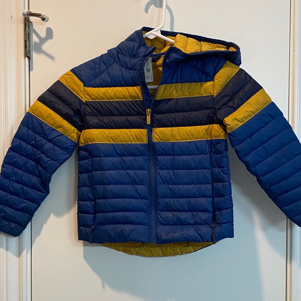 All in Motion Kids Navy and Yellow Puffer Jacket size XS